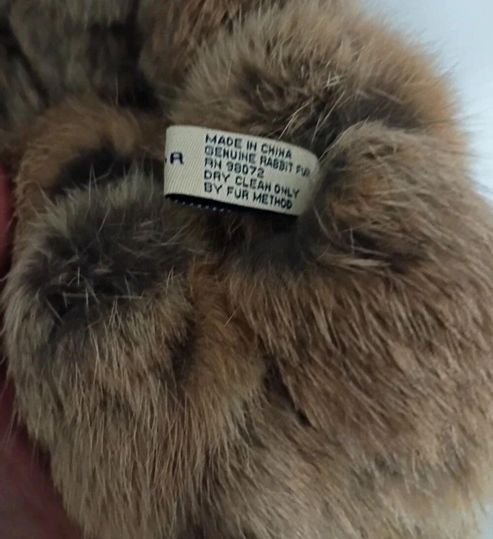 Lord and Taylor P lush Pom-Pom Rabbit Fur Scarf